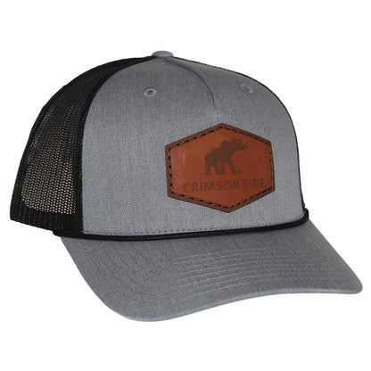 ETCHED ELEHANT PATCH TRUCKER HAT LTHR 112FPR