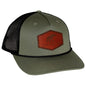 ETCHED ELEHANT PATCH TRUCKER HAT LTHR 112FPR