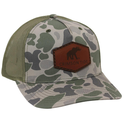 ETCHED ELEHANT PATCH TRUCKER HAT LTHR 112FPR