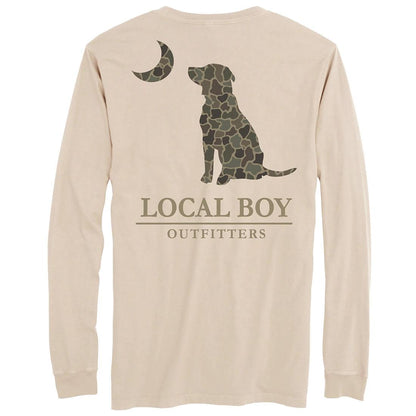 MENS BRUSH CAMO DOG N MOON L/S TEE