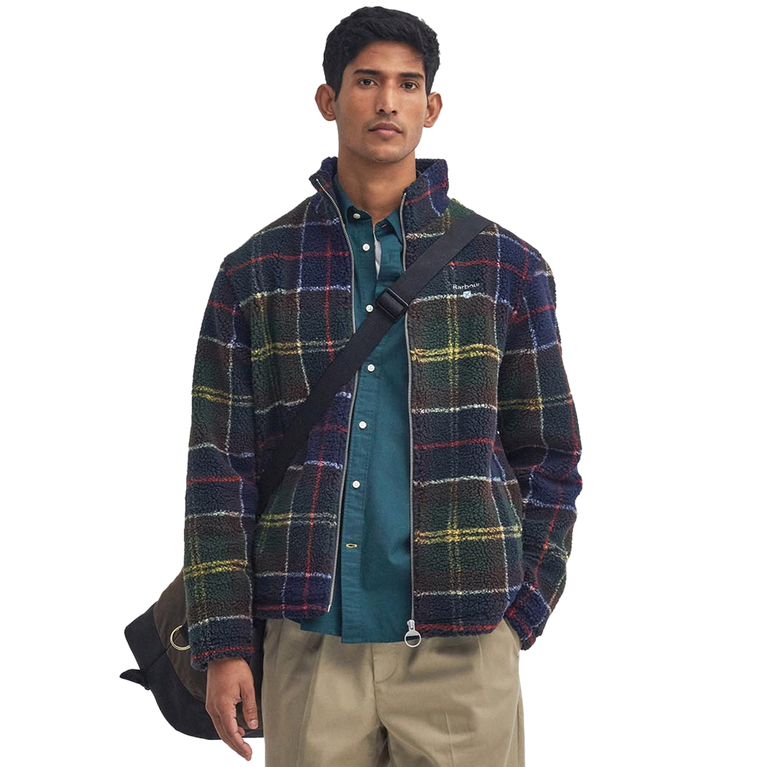 MENS TARTAN FLEECE ZIP THROUGH