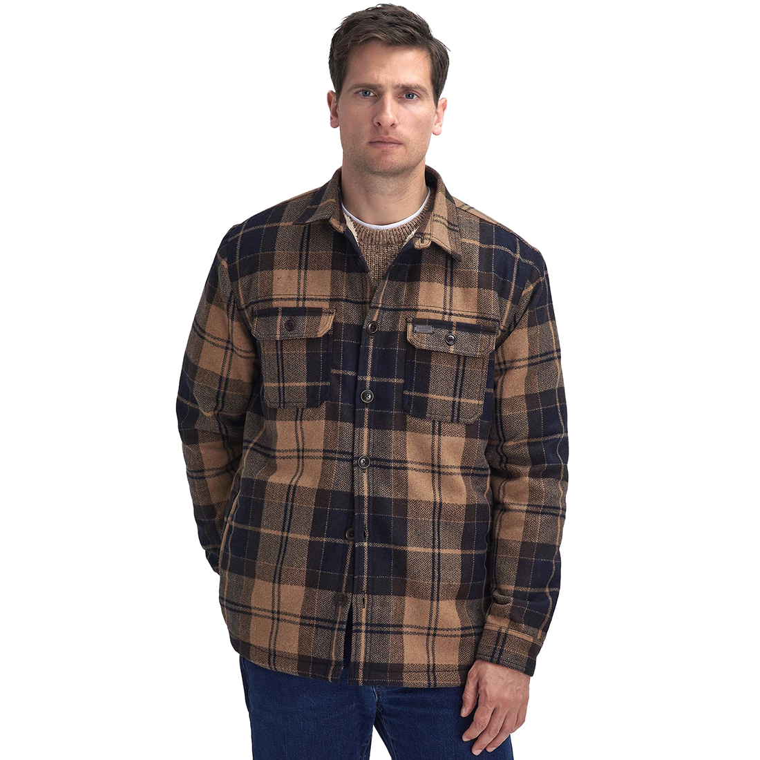MENS WILLBERRY REGULAR BRUSHED CHECK OVERSHIRT