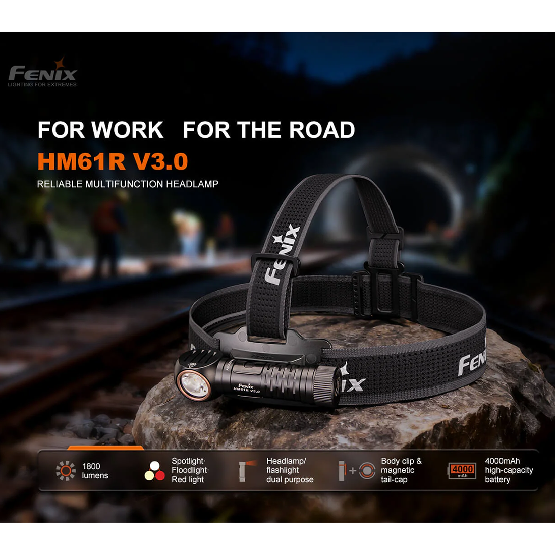 1800 LUMEN RECHARGEABLE HEADLAMP