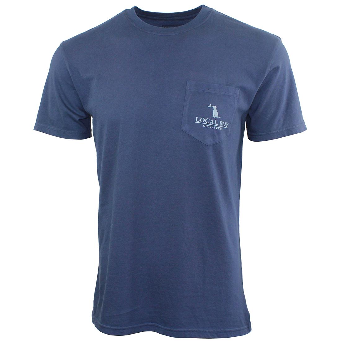 MENS DISTRESSED LCF COBALT DOG MOON S/S TEE