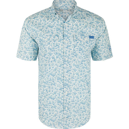 Cotton Marsh Print Short Sleeve Shirt