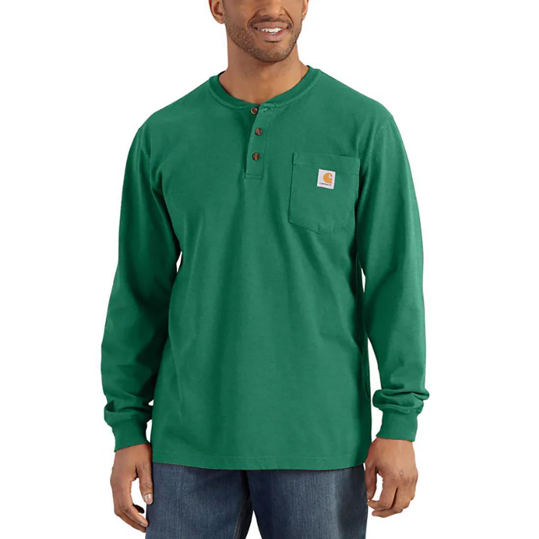 MENS WORKWEAR POCKET L/S HENLEY