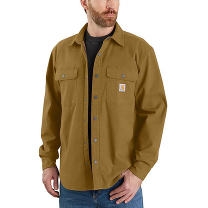 RUGGED FLEX RELAXED FIT CANVAS FLEECELINED SHIRT JAC