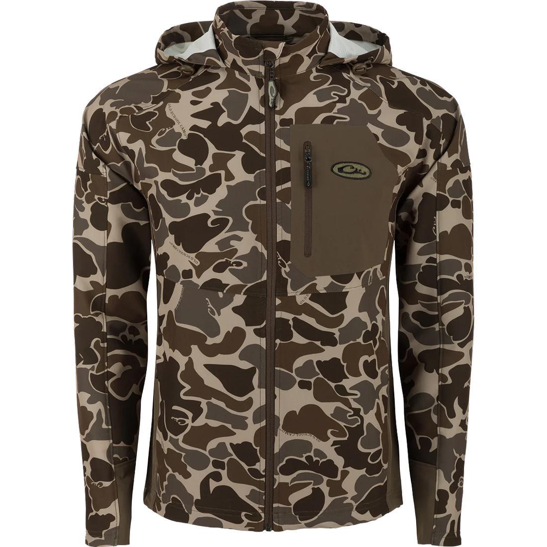RAIN BRAKE LTWT CAMO SOFTSHELL JACKET