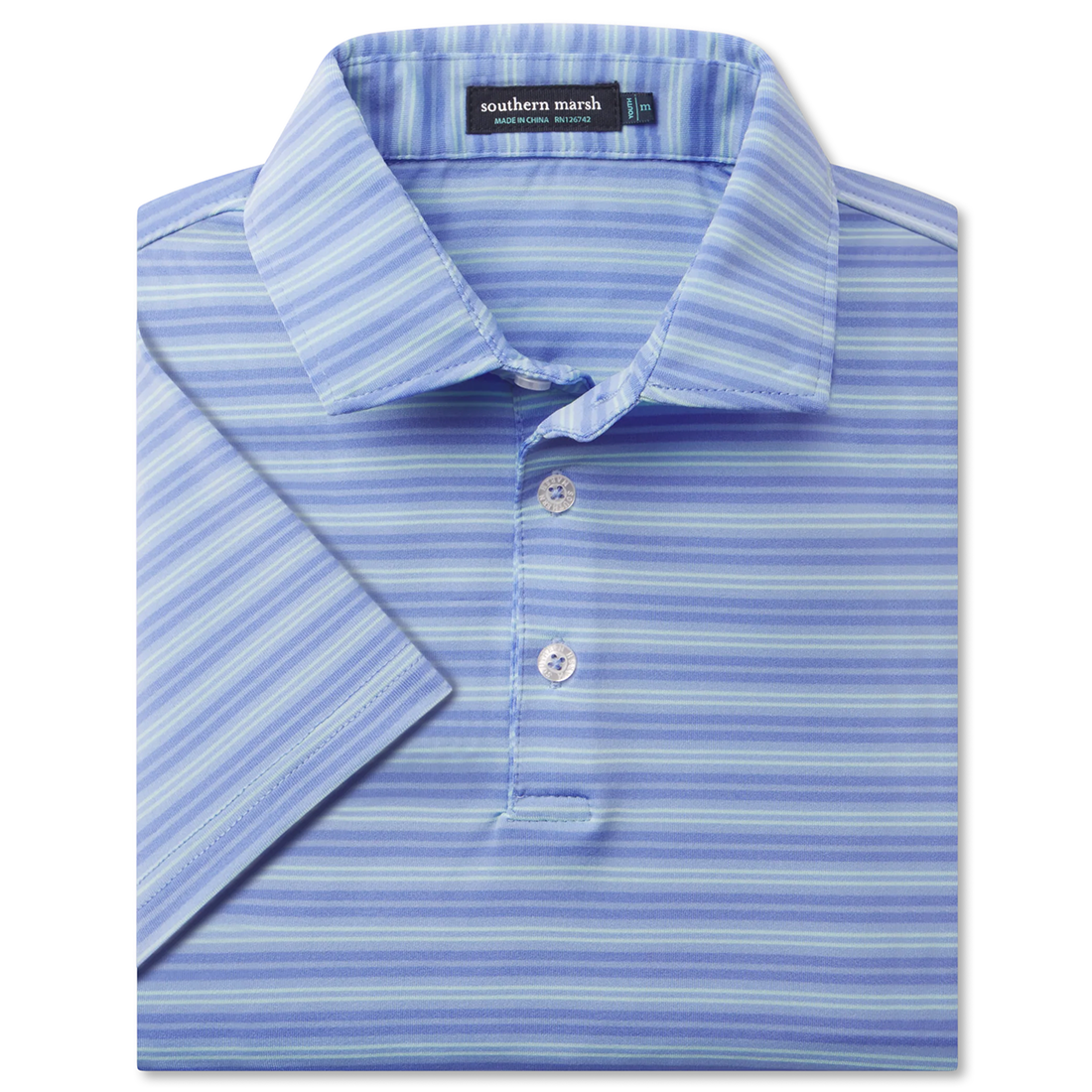 YOUTH BERMUDA PERFORMANCE POLO GRAYTON STRIPE