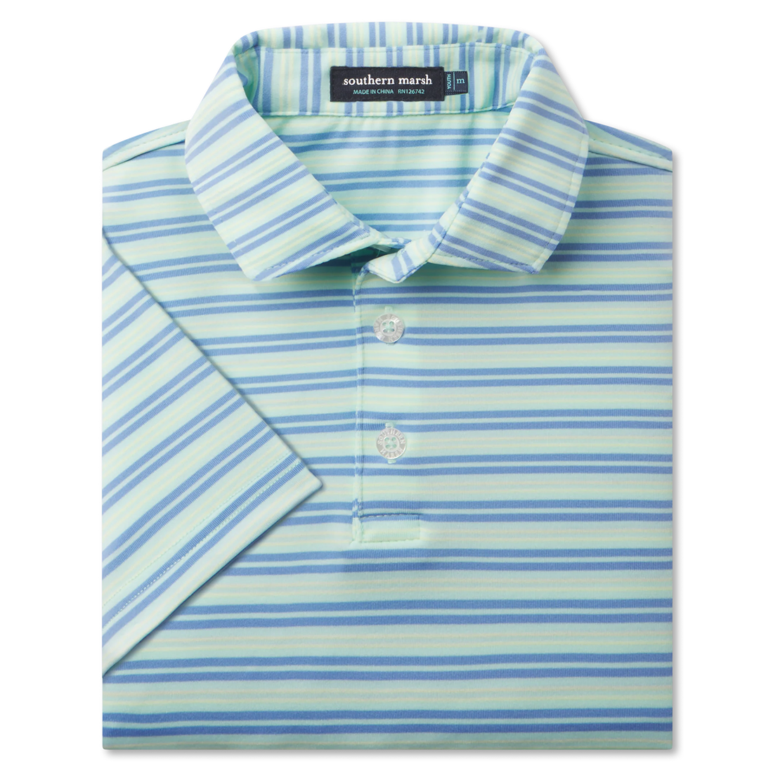 YOUTH BERMUDA PERFORMANCE POLO GRAYTON STRIPE