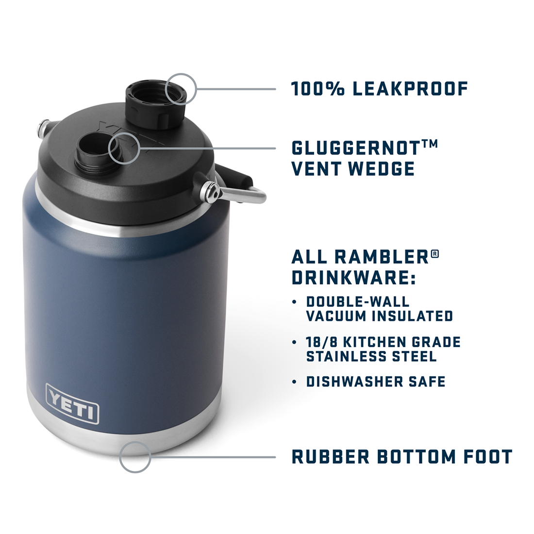 RAMBLER 1/2 GALLON JUG 2.0 NAVY