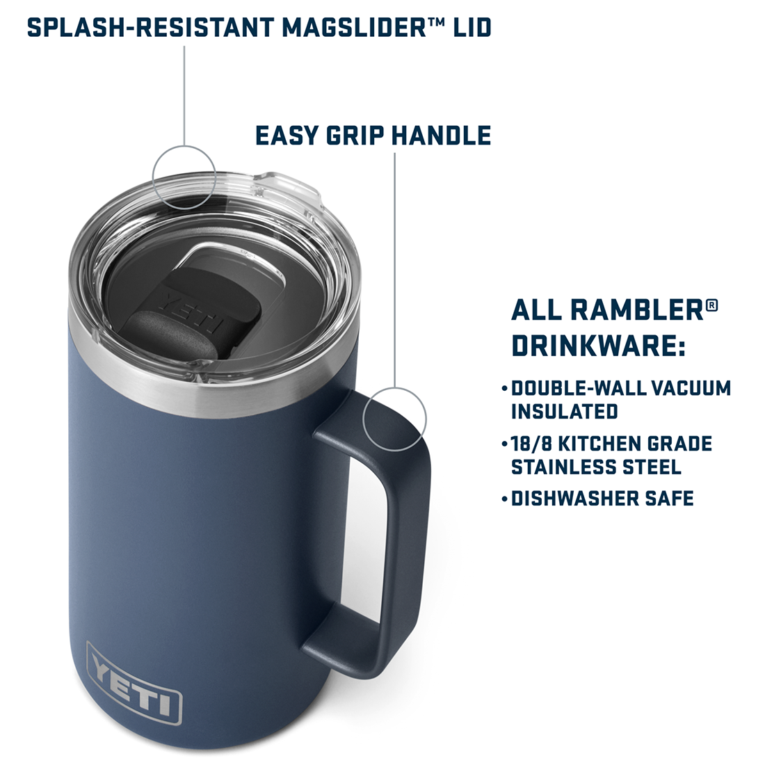 RAMBLER 24OZ MUG MS BLACK