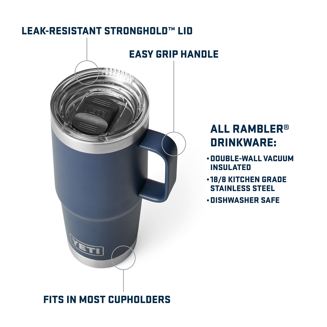 RAMBLER 20OZ TRAVEL MUG SEAFOAM