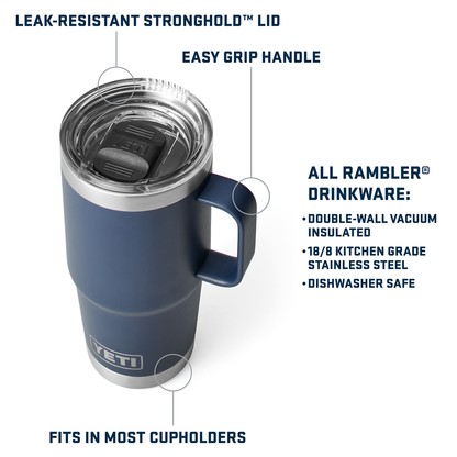 RAMBLER 20OZ TRAVEL MUG NAVY