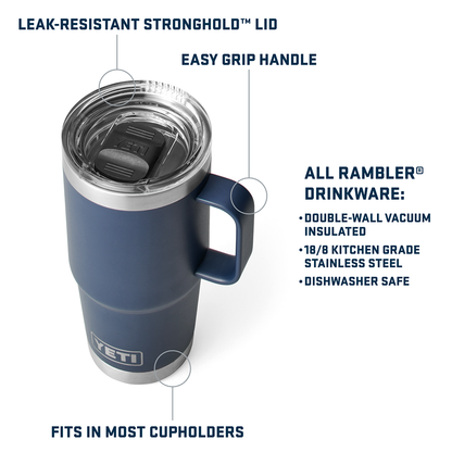 RAMBLER 20OZ TRAVEL MUG BLACK