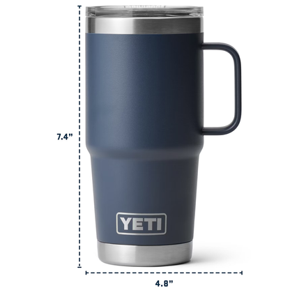 RAMBLER 20OZ TRAVEL MUG BLACK