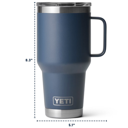 RAMBLER 30OZ TRAVEL MUG NAVY