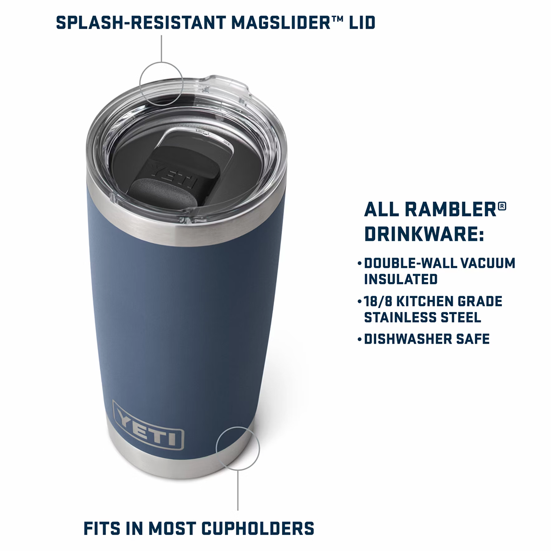 RAMBLER 20OZ TUMBLER MS BIG WAVE BLUE