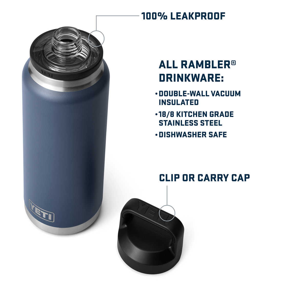 RAMBLER 36OZ BOTTLE CHUG NAVY