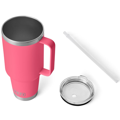 RAMBLER 42OZ STRAW MUG TROPICAL PINK