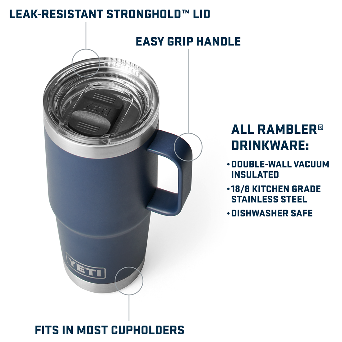 RAMBLER 20OZ TRAVEL MUG CAPE TAUPE