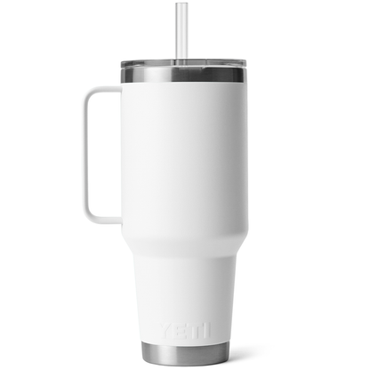 RAMBLER 42OZ STRAW MUG WHITE