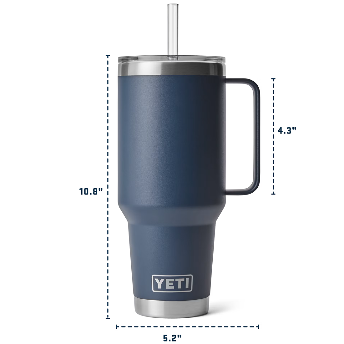RAMBLER 42OZ STRAW MUG WHITE