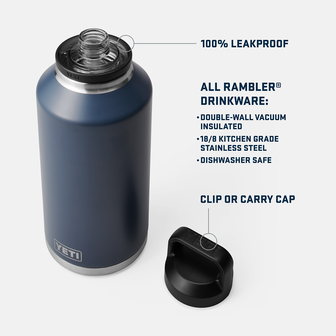 RAMBLER 64OZ BOTTLE CHUG NAVY