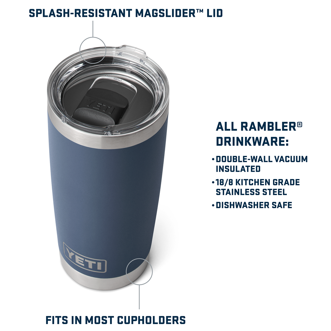 RAMBLER 20OZ TUMBLER MS CANOPY GREEN
