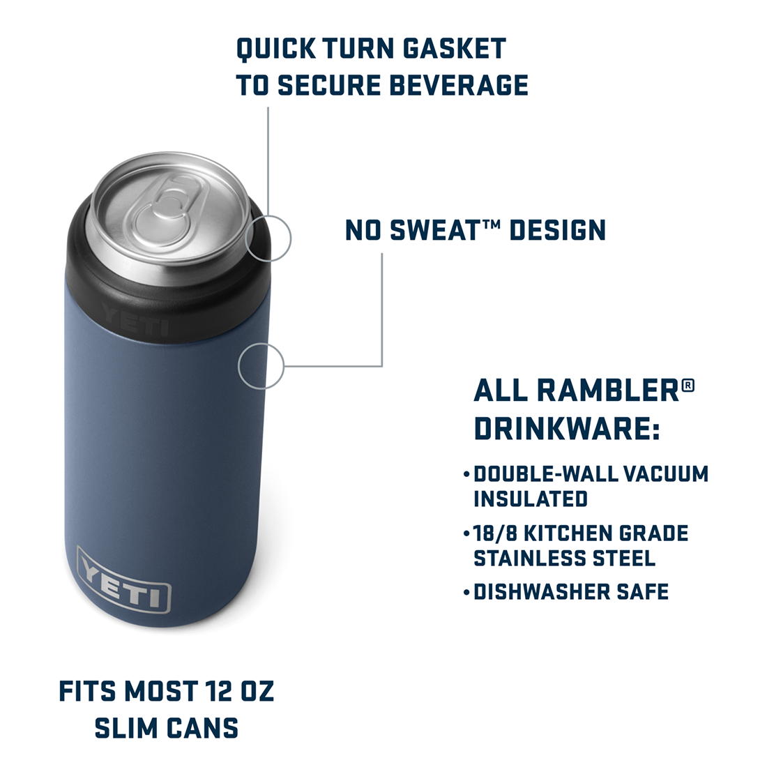 RAMBLER COLSTER SLIM CAN INSULATOR NAVY