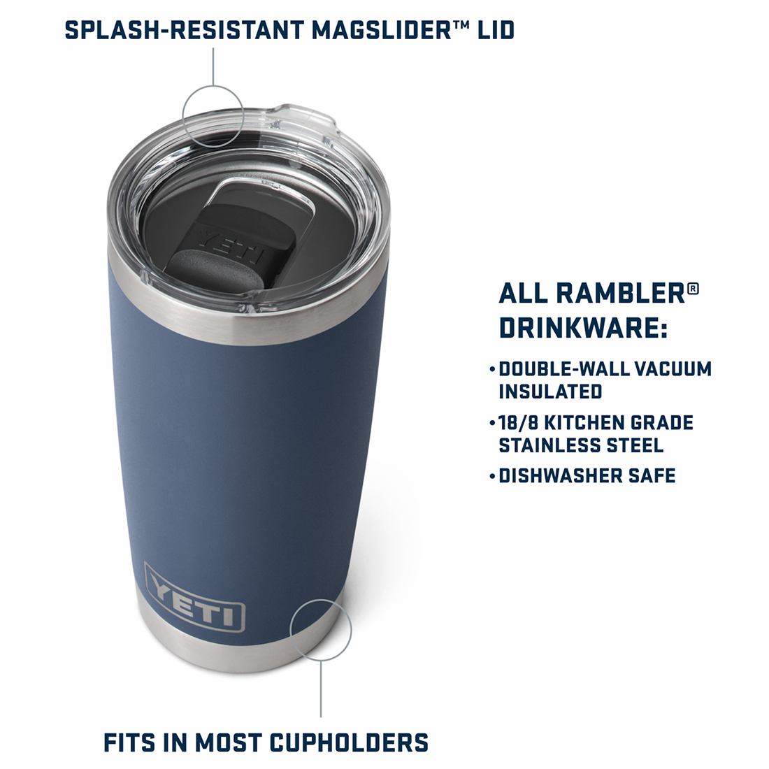 RAMBLER 20OZ TUMBLER MS RESCUE RED