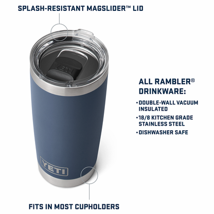 RAMBLER 20OZ TUMBLER MS RESCUE RED