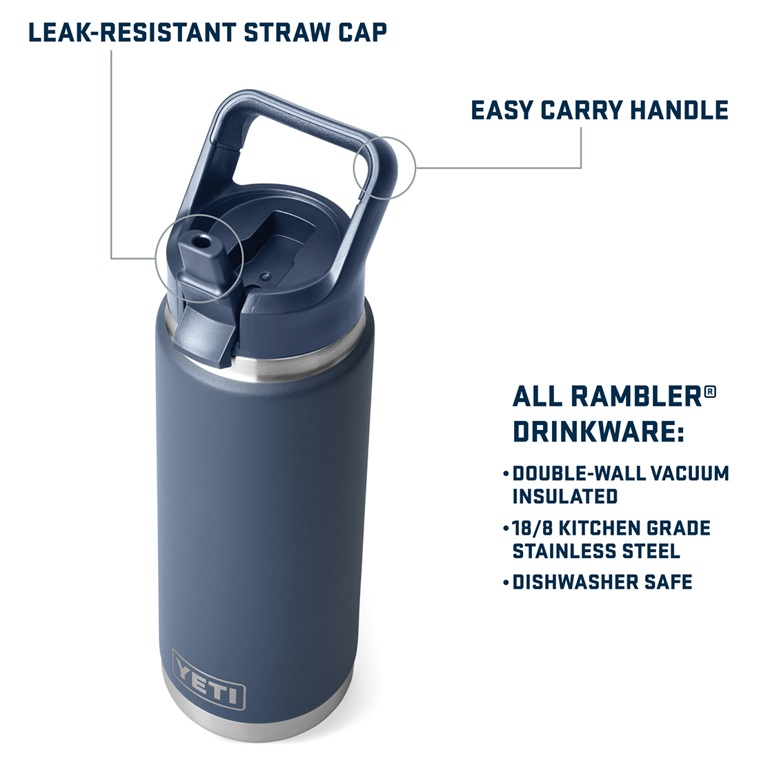 RAMBLER 26OZ C STRAW BOTTLE BIG SKY BLUE