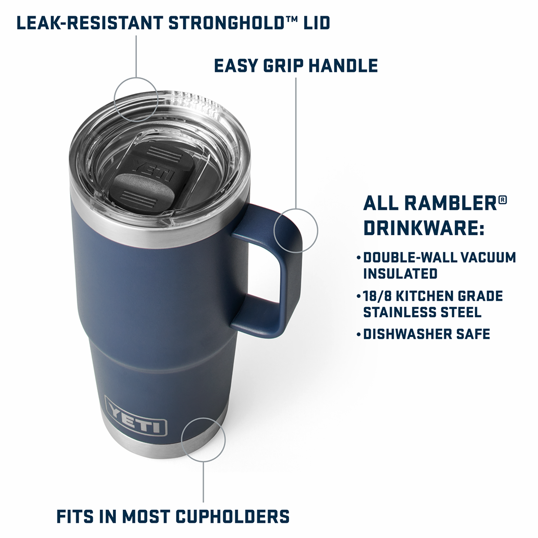 RAMBLER 20OZ TRAVEL MUG FIREFLY YELLOW