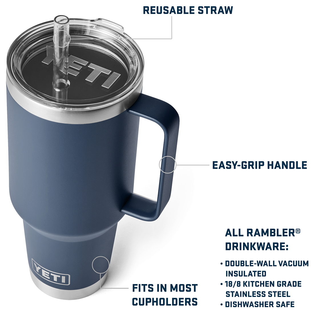 RAMBLER 42OZ STRAW MUG FIREFLY YELLOW
