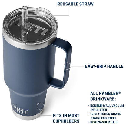 RAMBLER 42OZ STRAW MUG FIREFLY YELLOW