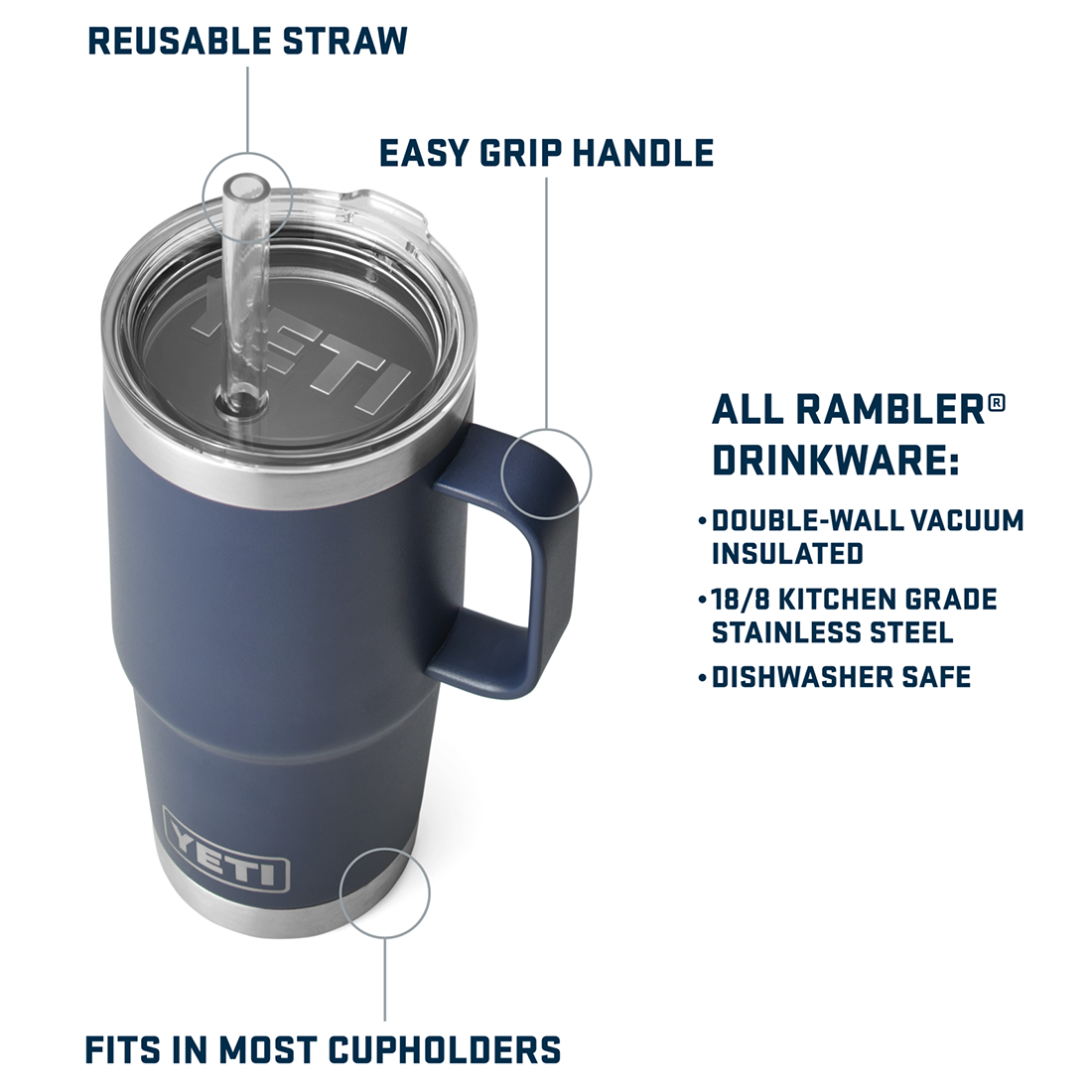 RAMBLER 25OZ STRAW MUG ULTRAVIOLET