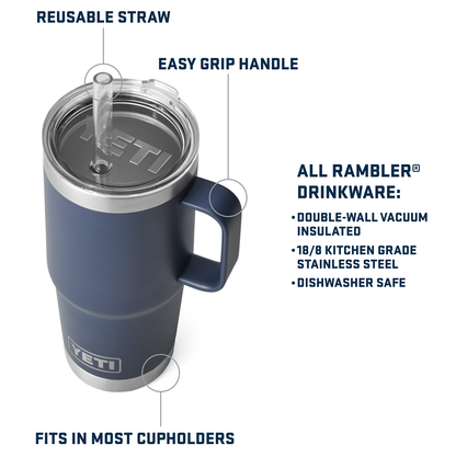 RAMBLER 25OZ STRAW MUG ULTRAVIOLET