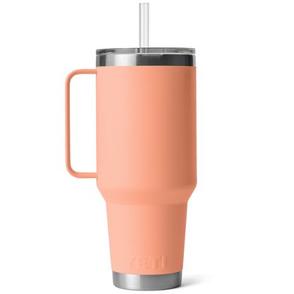 RAMBLER 42OZ STRAW MUG PEACH