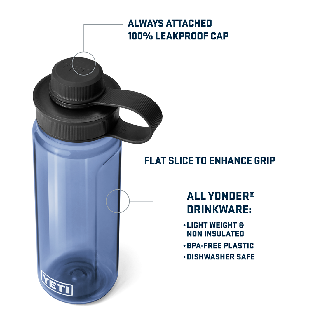 YONDER .75L TETHER BOTTLE BLACK FOREST GREEN