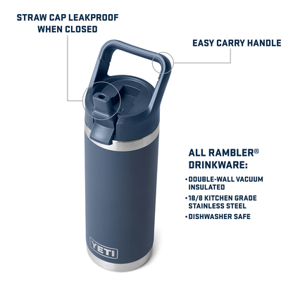 RAMBLER 18OZ STRAW BOTTLE WETLANDS CAMO