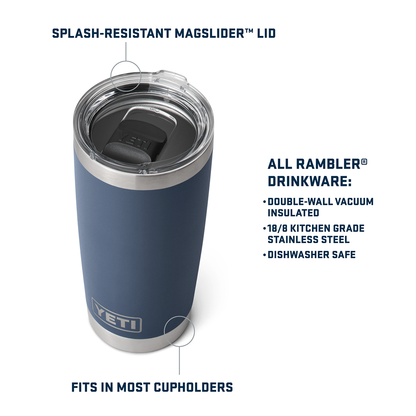 RAMBLER 20OZ TUMBLER MS BLACK STONE