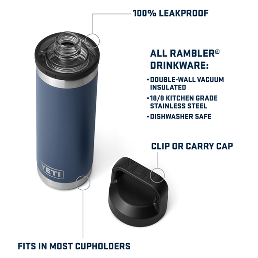 RAMBLER 18OZ BOTTLE CHUG BLACK STONE