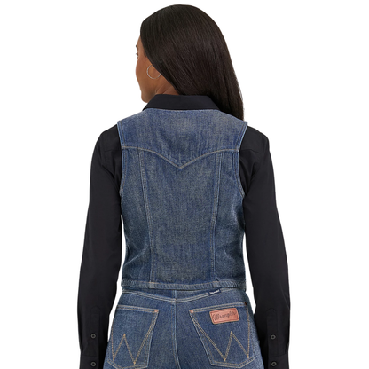 Womens Wrangler Retro Party Airy Denim Vest