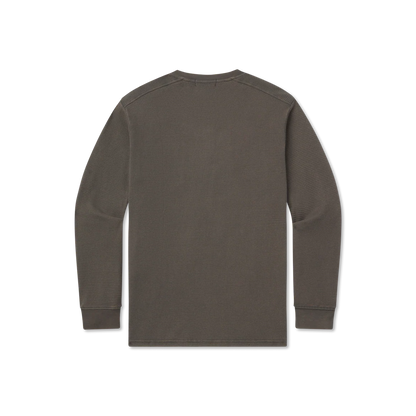 Mens Seawash Vintage Waffle Henley Tee Long Sleeve