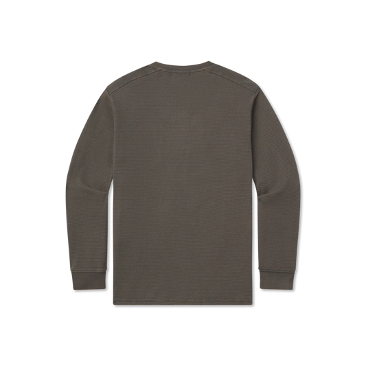 Mens Seawash Vintage Waffle Henley Tee Long Sleeve