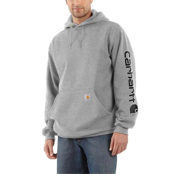 MEN`S MW SIGNATURE SLEEVE LOGO HOODIE E20/HTHRGREY/BLACK