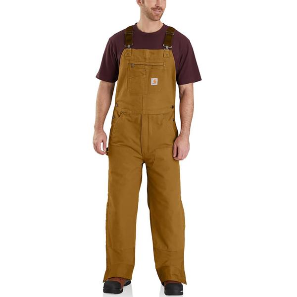 MEN'S QUILT LINED WASHED DUCK BIB OVERALL BRN/CARHARTTBROWN