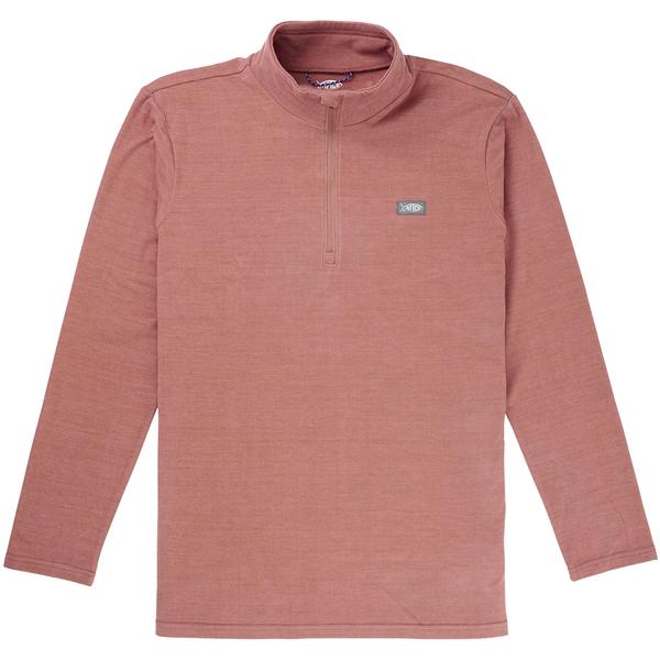 COASTAL LAYER 1/4-ZIP REDWATERHEATHER