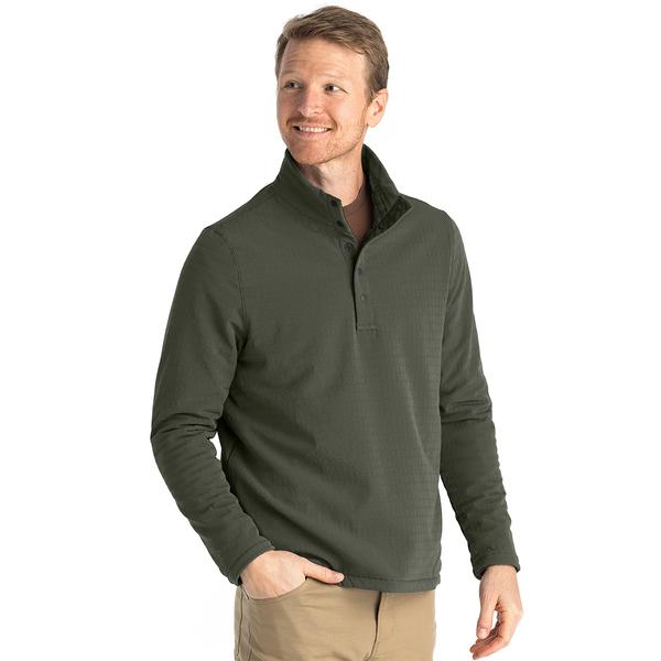 MEN'S GRIDBACK FLEECE SNAP PULLOVER 509/DARKOLIVE